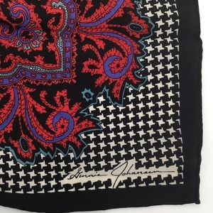 Ginnie Johansen Silk Scarf Houndstooth Vibrant Colorful Beautiful
